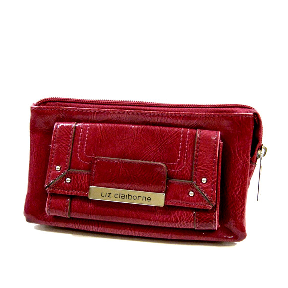 Liz Claiborne Clutch Zip Closure Wallet deep Pink - Picture 1 of 10